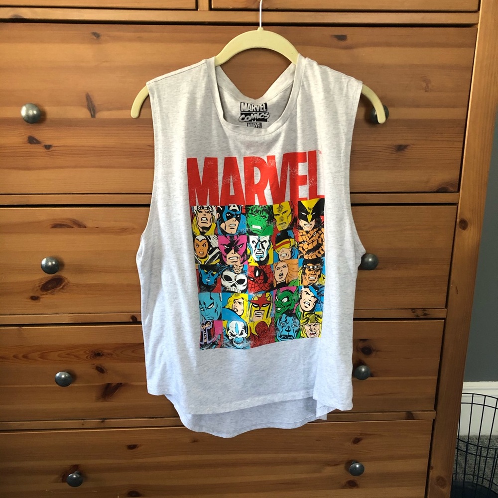 Marvel Comics sleeveless tshirt, sz. L (women/kids